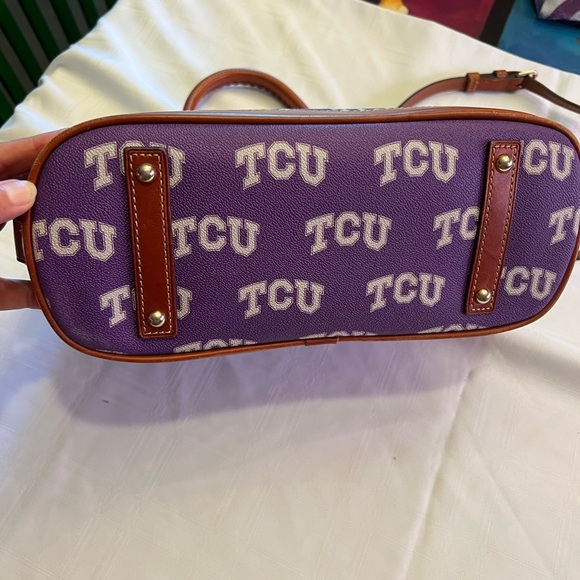 Dooney & Bourke Purple TCU Satchel - Picture 5 of 10